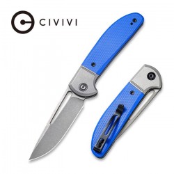 Couteau Trailblazer lame lisse acier 14C28N 7.5cm manche bleu G-10 (fibre de verre) CIVIVI - 2