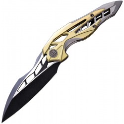 Couteau Arrakis lame lisse bicolore noir 8.8cm Acier Bohler M390 -906A WE KNIFE - 1