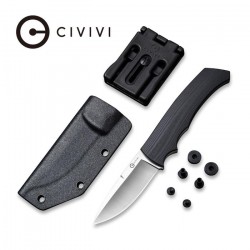 Couteau M2 Backup lame lisse Acier D2 7.9cm manche G-10 noir (fibre de verre) CIVIVI - 1