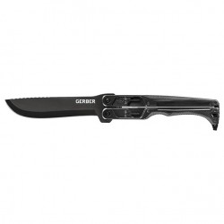 Machette Doubledown noire ouverture papillon lame noire 18cm GERBER