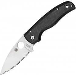 Couteau Spyderco Shaman lame dentelée 9.1cm acier manche G-10 (fibre de verre) - C229GS - 1