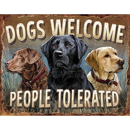 Plaque déco Dogs Welcome TIN SIGNS - 1