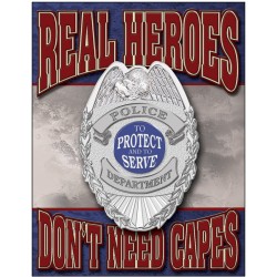 Plaque déco Real Heroes Police TIN SIGNS