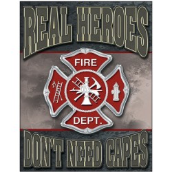 Plaque déco Real Heroes Firemen TIN SIGNS - 1