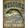 Plaque déco Welcome Bass Fishing TIN SIGNS