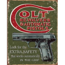 Plaque déco Colt Extra Safety TIN SIGNS - 1