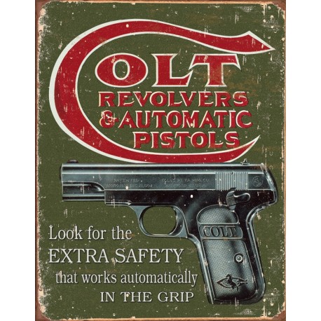 Plaque déco Colt Extra Safety TIN SIGNS - 1