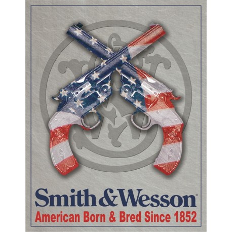 Plaque déco S&W American Born TIN SIGNS - 1