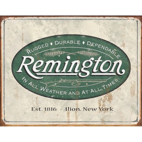 Plaque déco Remington Weathered Logo TIN SIGNS - 1