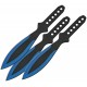 Kit de 3 couteaux à lancer noir/bleu - 2