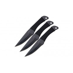 Kit de 3 couteaux à lancer noir HIBBEN - 3