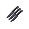Kit de 3 couteaux à lancer noir HIBBEN - 1