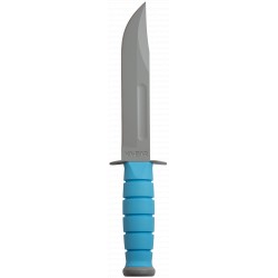 Couteau Space Bar lame lisse grise 17cm poignée bleue KA-BAR - 1