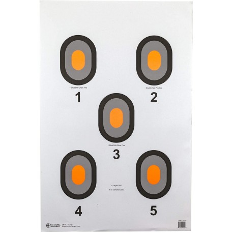 Cible de tir avec centre orange 58x90cm pack de 100 ACTION TARGET - 1