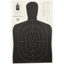 Cible de tir silhouette Noir B27E - 58x90cm pack de 100 ACTION TARGET - 2