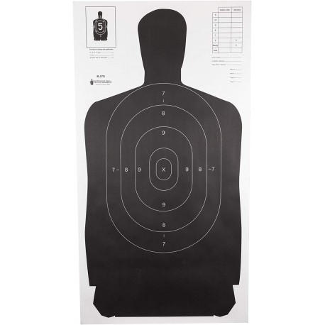 Cible de tir silhouette Noir B27S - 61x114cm pack de 100 ACTION