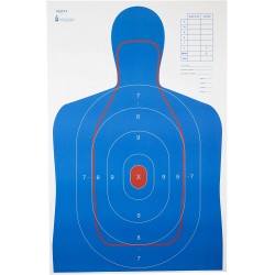 Cible de tir combiné B27E et FBIQ rouge et bleu - 58x90 pack de 100 ACTION TARGET - 2