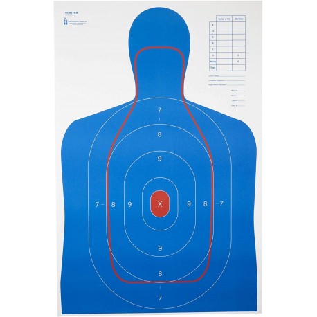 Cible de tir combiné B27E et FBIQ rouge et bleu - 58x90 pack de 100 ACTION TARGET - 1