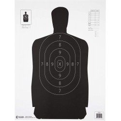 Cible de tir B-34 25 mètres silhouette 44x58cm pack de 100 ACTION TARGET - 1