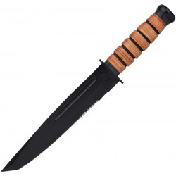 Machette Survival USMC lame Tanto acier manche cuir UNITED CUTLERY - 2