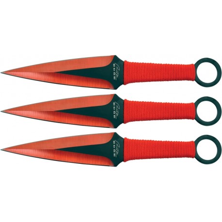 Set de 3 couteaux de lancer Kunai rouge RITE-EDGE - 1