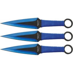 Set de 3 couteaux de lancer Kunai bleu RITE-EDGE - 1