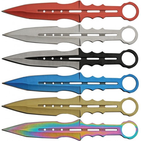 Couteau de lancer multicolore RITE-EDGE set de 6 - 1