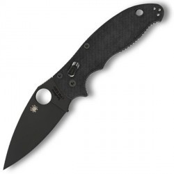 Couteau Spyderco Manix 2 lame 8.6cm Lisse Noir manche FRCP (fibre de verre renforcée) - C101PBBK2