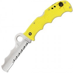 Couteau Spyderco Assist lame 9.4cm semi-dentelée Satin manche FRN (Nylon renforcé) - C79PSYL - 1