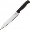 Couteau Spyderco Utility lame 16.5cm dentelée Satin manche Sermollan - K04SBK - 1