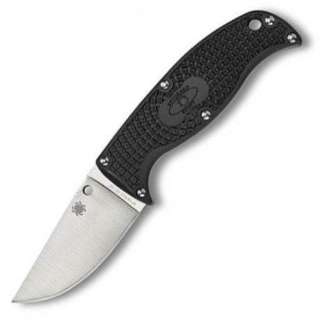 Couteau Spyderco Enuff lame 7cm Lisse Satin manche FRN (Nylon renforcé) - FB31CPBK - 1