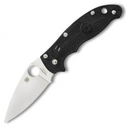 Couteau Spyderco Manix 2 lame 8.6cm Lisse Satin manche FRCP (fibre de verre renforcée) - C101PBK2 - 1