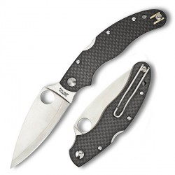 Couteau Spyderco Caly 3.5 lame 8.9cm Lisse Satin manche Fibre de carbone - C144CFPE