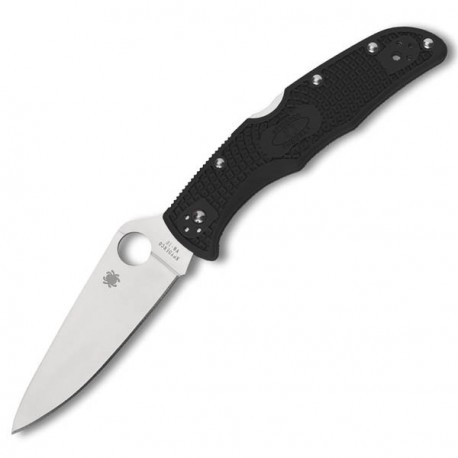 Couteau Spyderco Endura lame 9.5cm Lisse Satin manche FRN (Nylon renforcé) - C10FPBK - 1