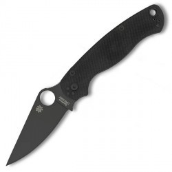 Couteau Spyderco Paramilitary 2 lame 8.7cm Lisse Noir manche G-10 (Fibre de verre) - C81GPBK2 - 1