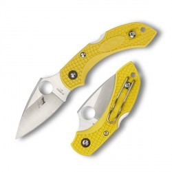 Couteau Spyderco Dragonfly lame 5.7cm Lisse Satin manche FRN (Nylon renforcé) - C28PYL2 - 1