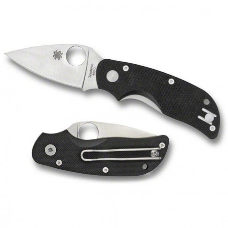 Couteau Spyderco Cat lame 6.2cm Lisse Satin manche G-10 (Fibre de verre) - C129GP - 1