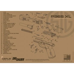 Tapis d'entretien Schematic pour Sig Sauer P365XL 30x68cm Coyote CERUS GEAR - 2