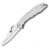Couteau Spyderco Delica lame 7.3cm Lisse Satin manche Inox - C11P