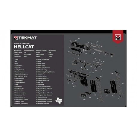 Tapis d'entretien R20 pour Springfield Hellcat 38x50cm TEKMAT - 1