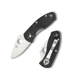 Couteau Spyderco Ambitious lame 5.7cm Lisse Satin manche G-10 (Fibre de verre) - C148GP - 1