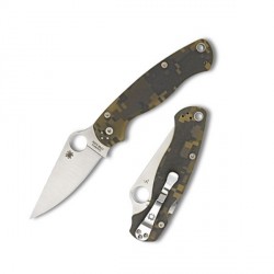 Couteau Spyderco Paramilitary 2 lame 8.7cm Lisse Satin manche G-10 (Fibre de verre) - C81GPCMO2