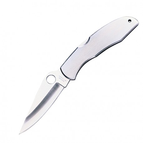 Couteau Spyderco Endura lame 9.8cm Lisse Satin manche Inox - C10P - 1