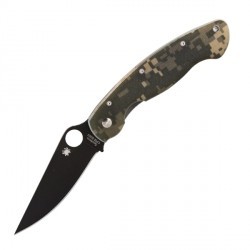 Couteau Spyderco Military lame 10.2cm Lisse Noir manche G-10 (Fibre de verre) - C36GPCMOBK - 1