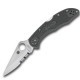 Couteau Spyderco Delica lame 7.3cm semi-dentelée Satin manche FRN (Nylon renforcé) - C11PSFG - 1