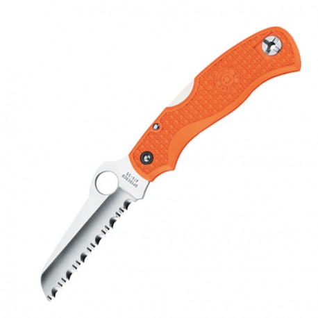 Couteau Spyderco Rescue lame 7.6cm semi-dentelée Poli manche plastique moulé - C45SOR - 1