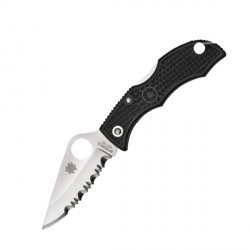 Couteau Spyderco Ladybug lame 4.9cm dentelée Satin manche FRN (Nylon renforcé) - LBKS3