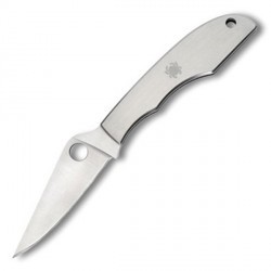 Couteau Spyderco Grasshopper lame 5.9cm Lisse Satin manche Inox - C138P