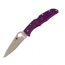 Couteau Spyderco Endura lame 9.5cm Lisse Satin manche FRN (Nylon renforcé) - C10FPPR - 1