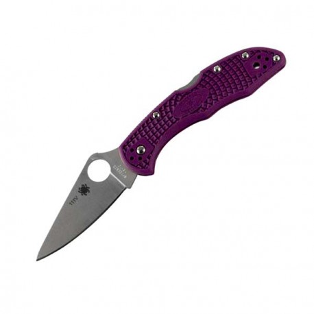 Couteau Spyderco Delica lame 7.3cm Lisse Satin manche FRN (Nylon renforcé) - C11FPPR - 1